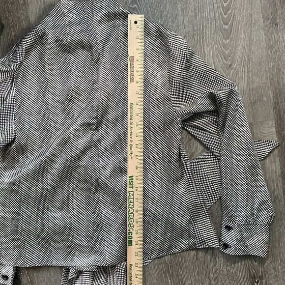 The Look Randolph Duke Vintage Long Sleeve High Collar Tie Front Blouse Women 10 - Picture 10 of 12